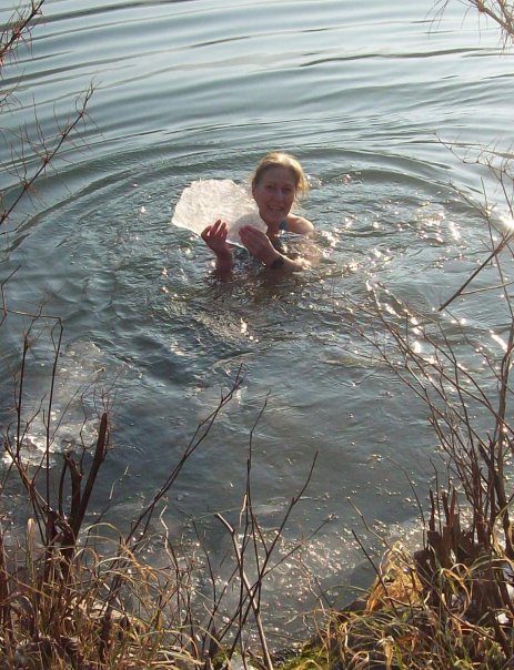 A dip in the Neckar on Jan. 11, 2009