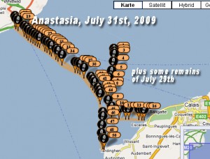 Satellite Tracking of Anastasia, July 31st, 2009