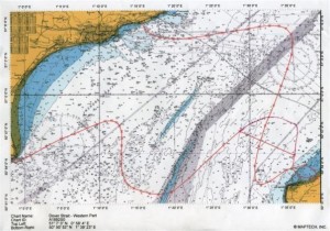Swim Map of Lisa Cummins' amazing double crossing