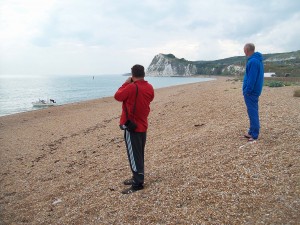Shakespeare Beach (or "Shaky"), departure for many swims, with Shakespeare Cliff in the background