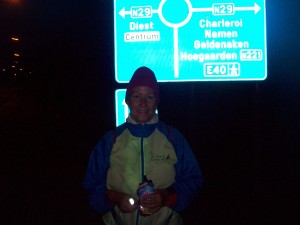 Start of the 85 run behind Tienen, 60 km behind Brussels, after about 3 hours of rest