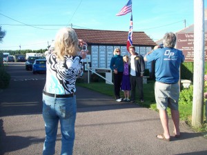 Flags are flying at the Ridge again - foto session with one of the swimmers