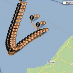 That happens when you cannot cut through the tidal currents and run out of steam