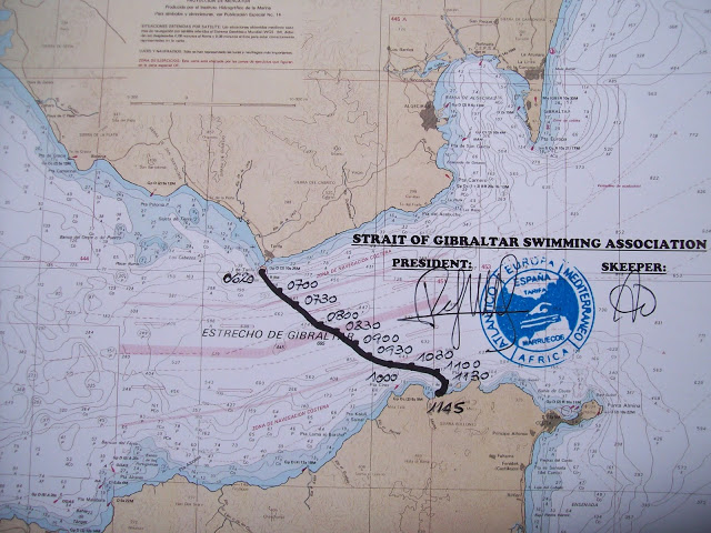 Gibraltar Straits Swim 2012 - official AGNEC certificate - Vasanti`s Swim to Africa 