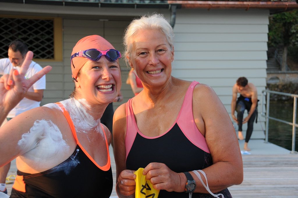 Lake Zurich Sri Chinmoy Marathon Swim - Aug. 2018, Vasanti Niemz und Angela Wood, UK